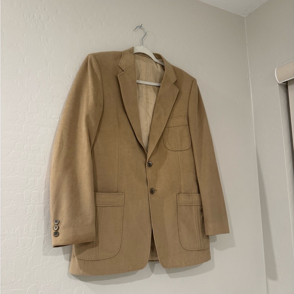Women’s Oversized XL Tan Suede Blazer